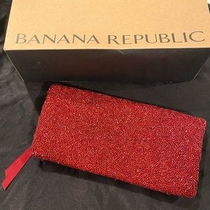 Banana Republic hand beaded clutch